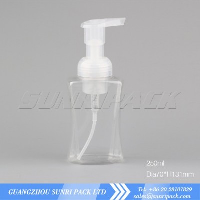 customized 250ml clear plastic Foam Pump Bottle with foam pump